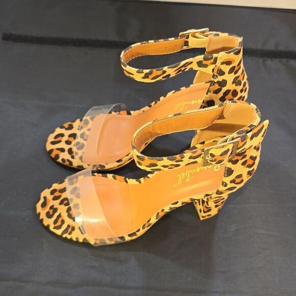 BRAND NEW BONNIBEL KIMBERLY LEOPARD SUEDE ANKLE STRAP HEELS - Picture 7 of 16